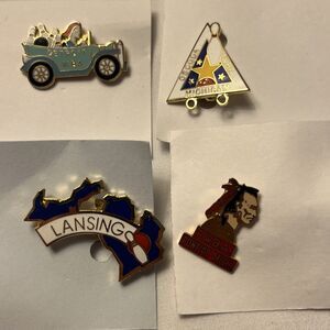 4 Vintage Michigan WBA Women's Bowling Association Collectible Enamel Pins